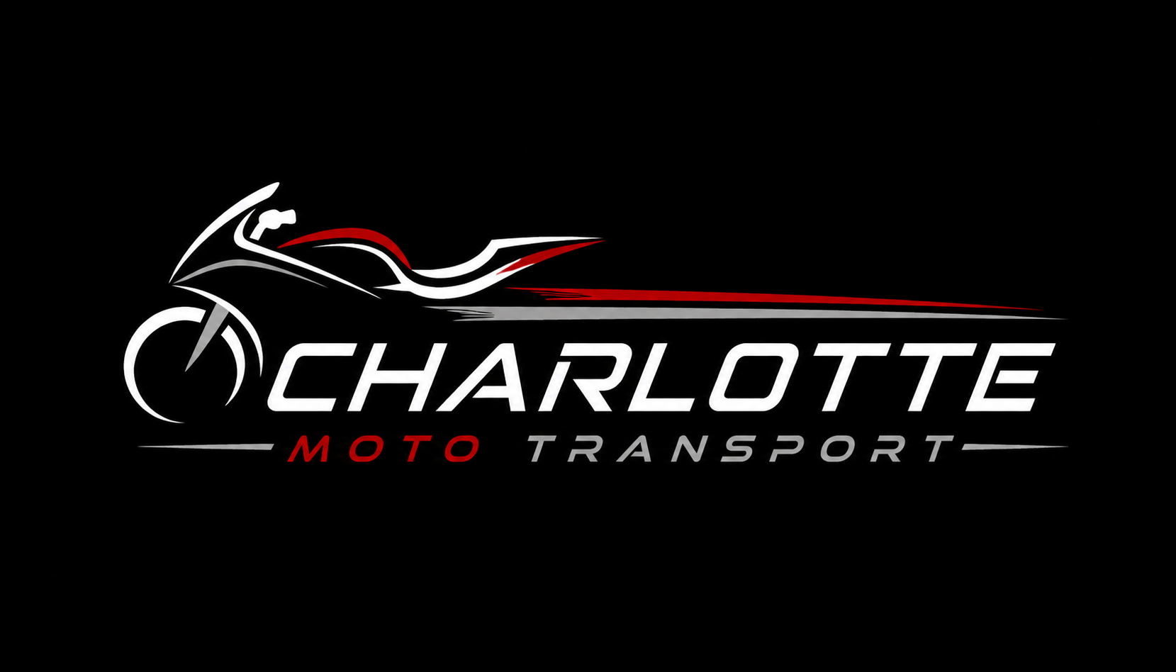 Charlotte Moto Transport logo - motorcycle silhouette with company name
